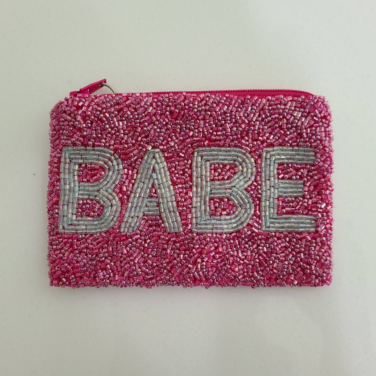 Hand Beaded Coin Purse - Hot Pink Babe