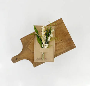 Mini Dried Floral Bouquet - Willow and White Larkspur