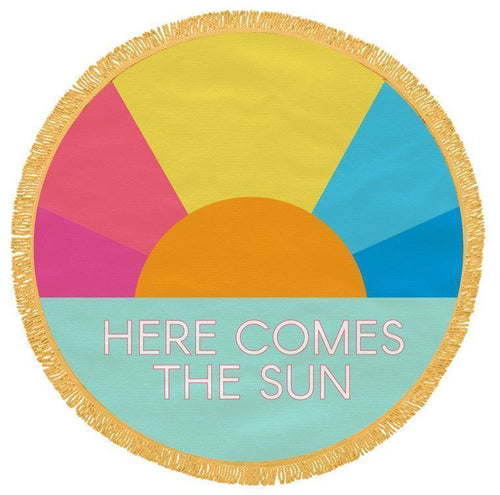 Juice Box XL Round Beach Towel - Here Comes The Sun