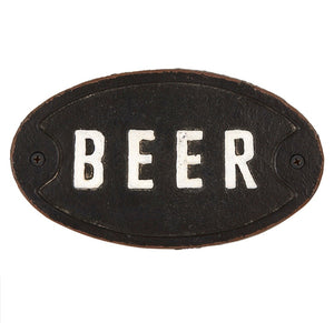 Cast Iron Beer Sign