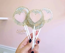 Load image into Gallery viewer, Lollipop -Silver and Pink Heart Champagne