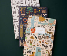 Load image into Gallery viewer, Set of Three Stitched Notebooks - Bon Voyage