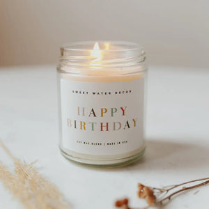 Sweet Water Decor - Happy Birthday Soy Candle, Colorful Label