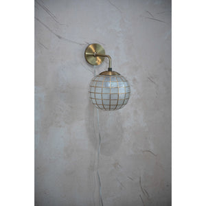 Capiz Wall Sconce with Brass Finish
