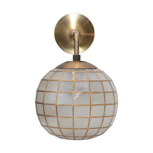 Capiz Wall Sconce with Brass Finish