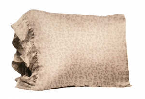 Silky Satin Pillowcase with Ruffle - Leopard