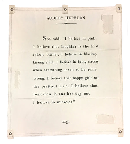 Wall Art Tarp - Audrey Hepburn Quote