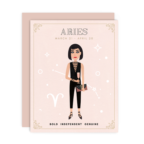 Aries Zodiac Babe Greeting Card