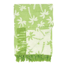 Load image into Gallery viewer, Chenille Throw - Beachy Palm Trees