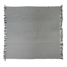 Load image into Gallery viewer, Throw - Green and White Gingham with Fringe
