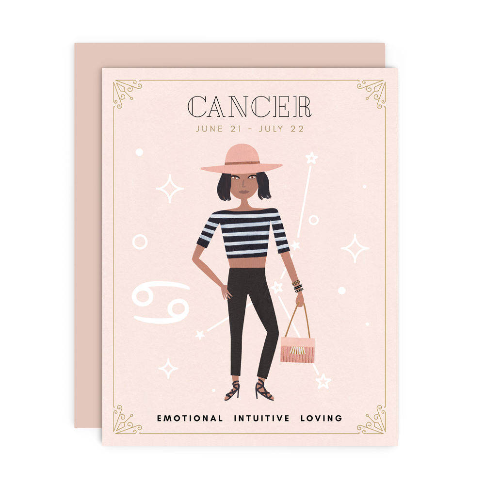 Cancer Zodiac Babe Greeting Card