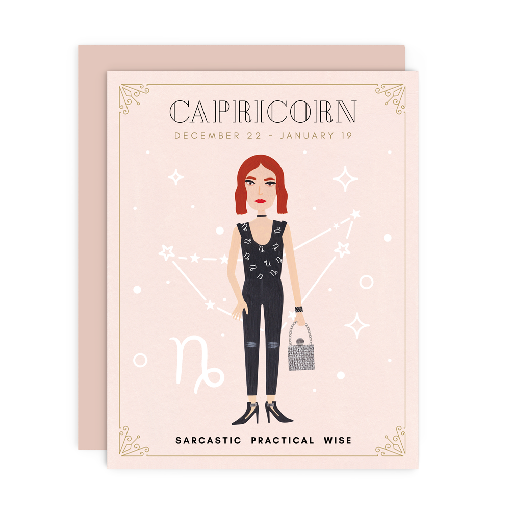 Capricorn Zodiac Babe Greeting Card