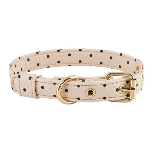 Dog Collar - Blush with Polka Dots