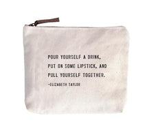 Load image into Gallery viewer, Canvas Zippered Pouch - Elizabeth Taylor