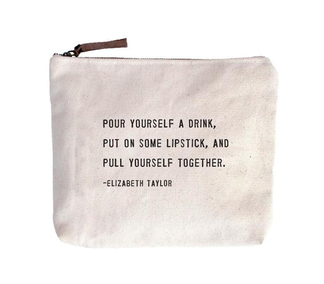 Canvas Zippered Pouch - Elizabeth Taylor