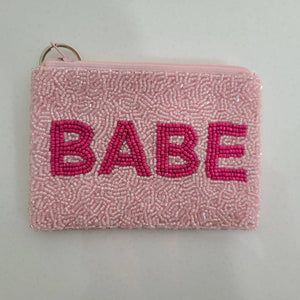 Hand Beaded Coin Purse - Babe in Pink