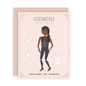 Gemini Zodiac Babe Greeting Card
