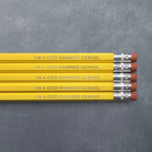 Foil Stamped Pencil Set - I'm a GD genius