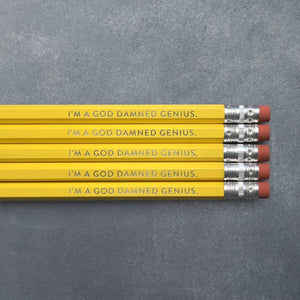 Foil Stamped Pencil Set - I'm a GD genius
