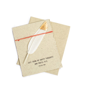 Gold Tipped Feather Card