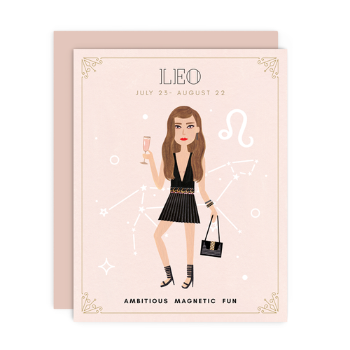 Leo Zodiac Babe Greeting Card
