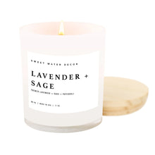 Load image into Gallery viewer, Sweet Water Decor - Lavender + Sage Soy Candle in White Glass