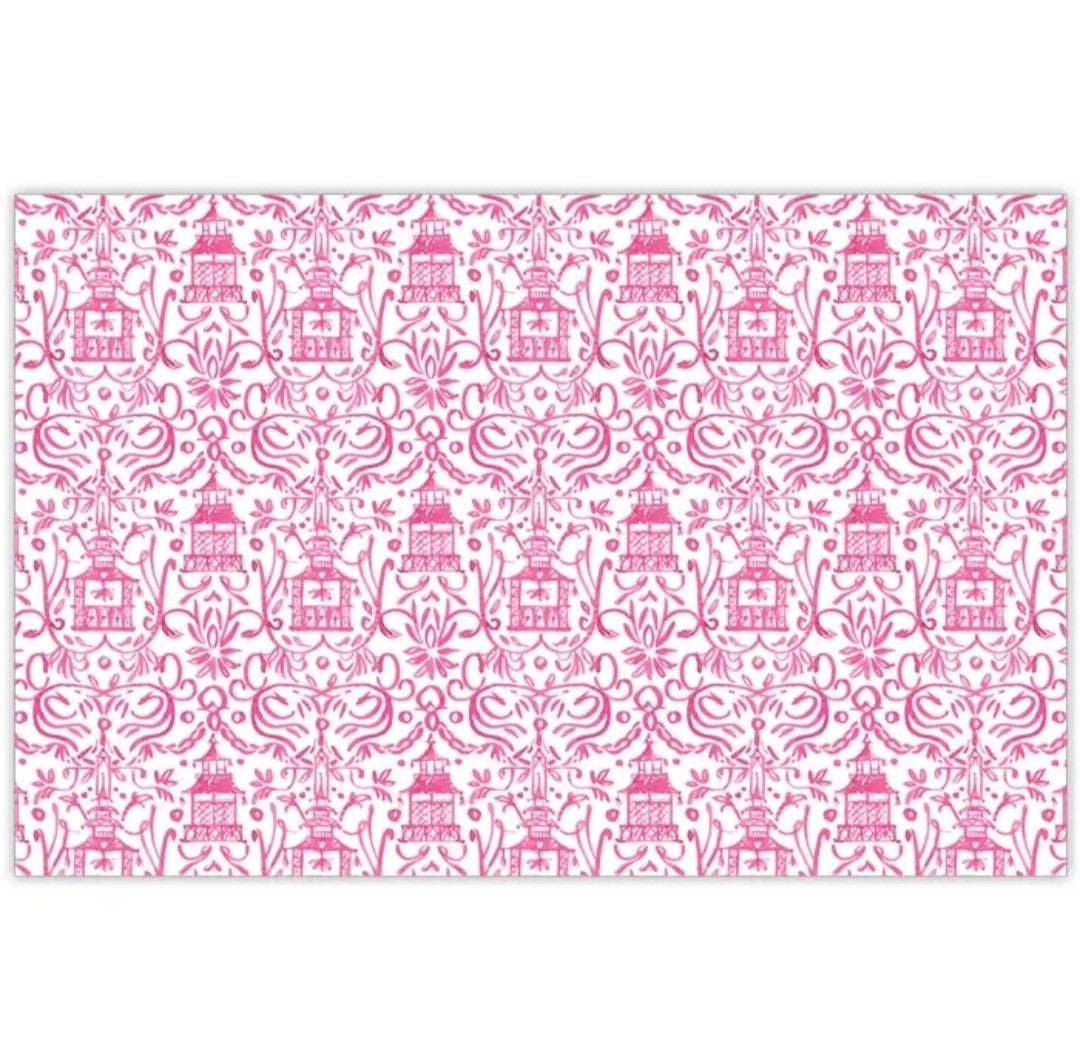 Pink Pagodas Paper Placemats