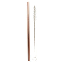 Load image into Gallery viewer, Stainless Steel Reusable Straw - Rose Gold Finish