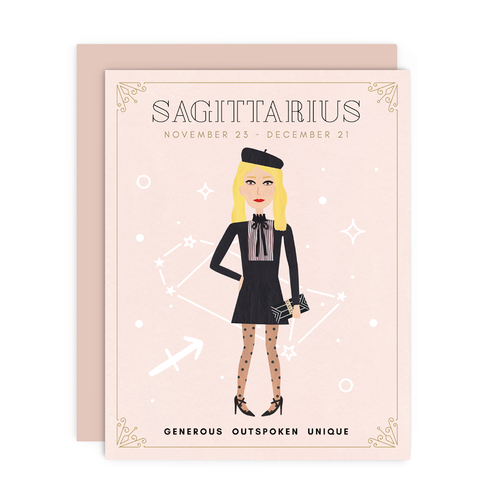 Sagittarius Zodiac Babe Greeting Card