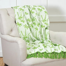 Load image into Gallery viewer, Chenille Throw - Beachy Palm Trees