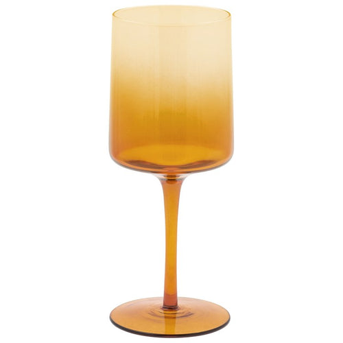 Mid Century Modern Wine Glass - Amber