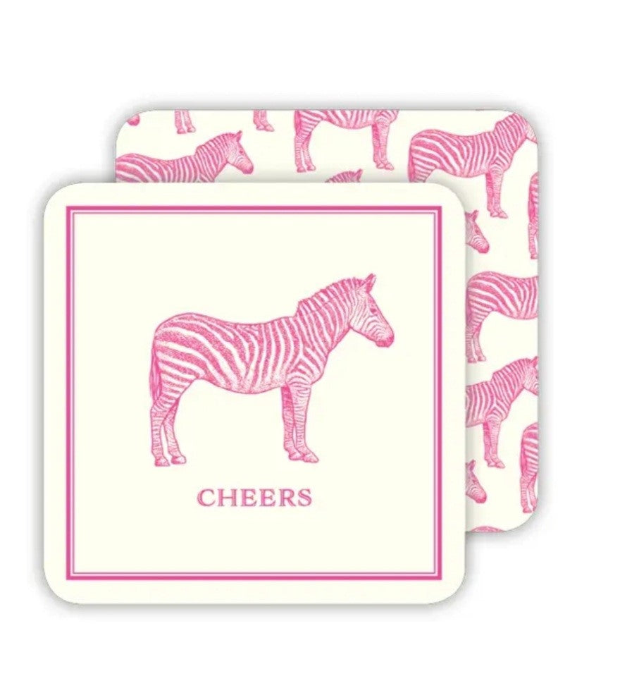 Coasters - Cheers Pink Zebra